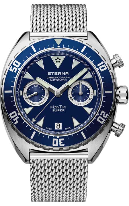 Super-KonTiki-Chronograph blaues Zifferblatt