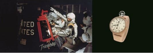 Das war 1962, eine Heuer am Armgelenk von John Glenn