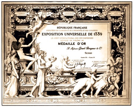 GP Urkunde Weltuasstellung 1889