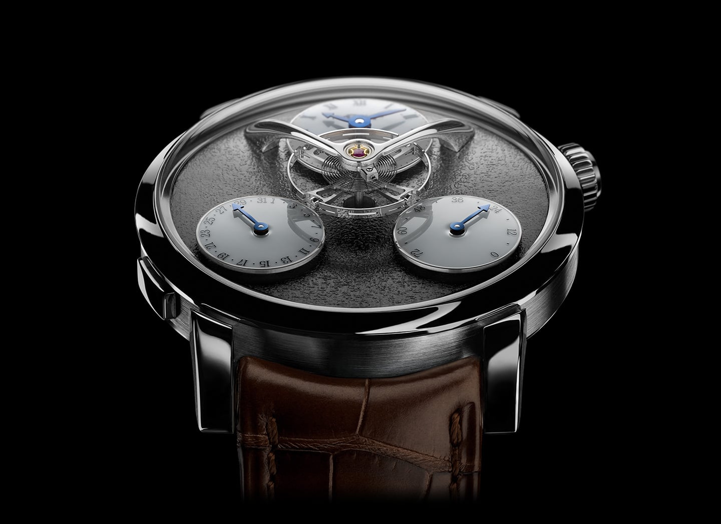 MB&F Legacy Machine Split Escapement_WG_Ruthenium_Face