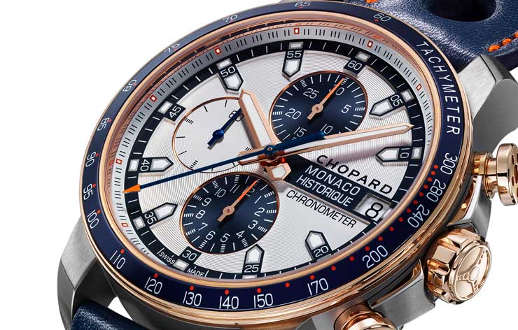 Grand Prix de Monaco Historique 2018 Race Edition Modell aus Roségold 18 Karat, Titan und Stahl