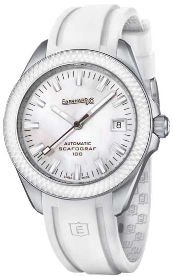 Scafograf 100 white mit weißem Kautschukband