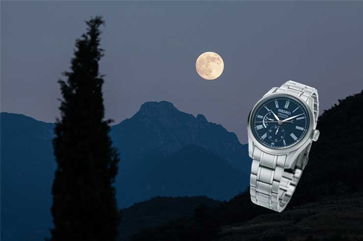 Vom Mond inspiriert - Seiko Presage Automatikuhr mit blauem Emaille Zifferblatt