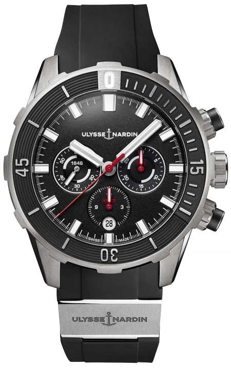 Diver Chronograph 44MM, Schwarz & Titan