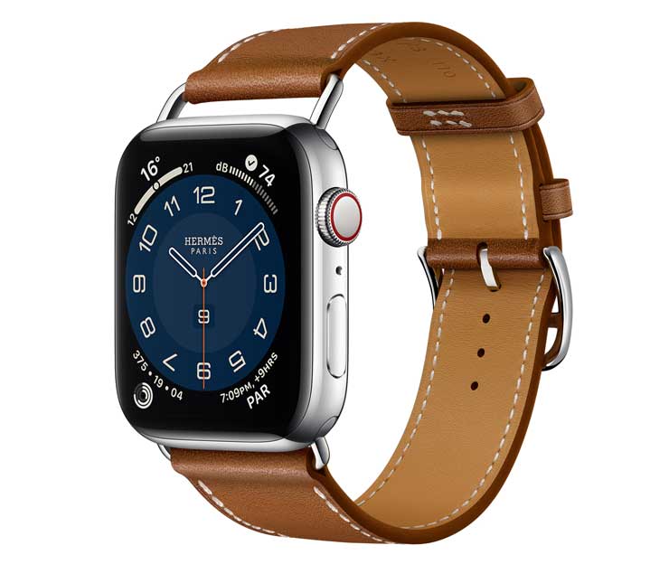 Apple Watch Hermès Series 6 mit Armband Single Tour Attelage