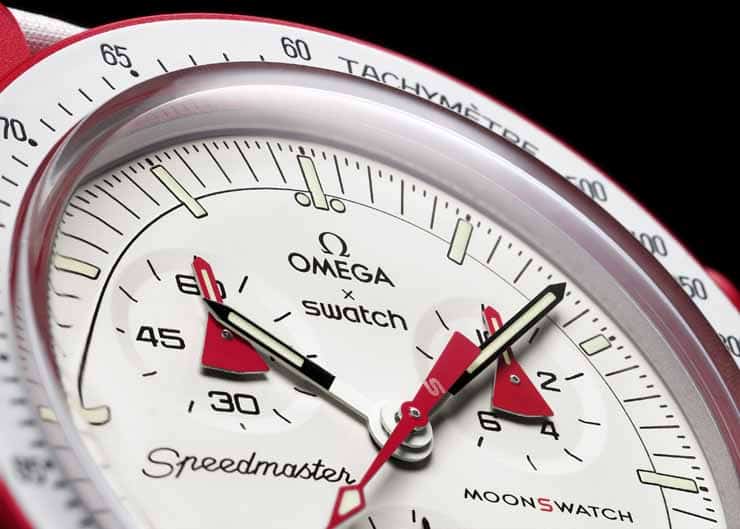 moonswatch mars bioceramic detail