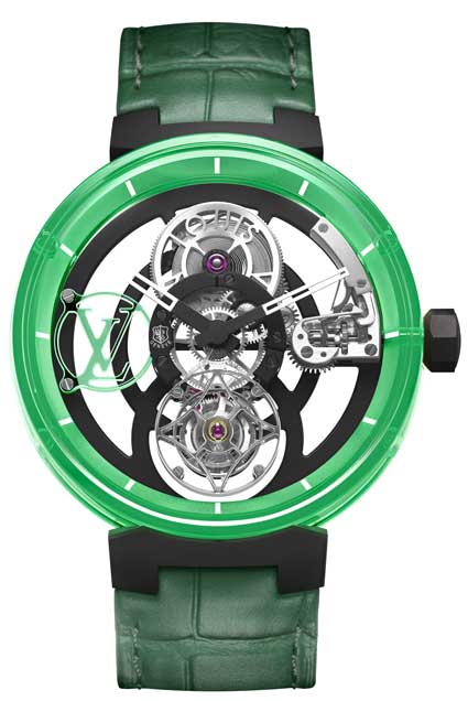 Tambour Moon Tourbillon Volant Poinçon de Genève (Grün)