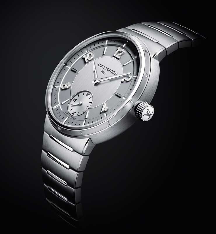 louis vuitton new tambour steel grey