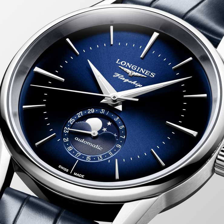 Neue Longines Flagship Heritage mit Mondphasenfunktion