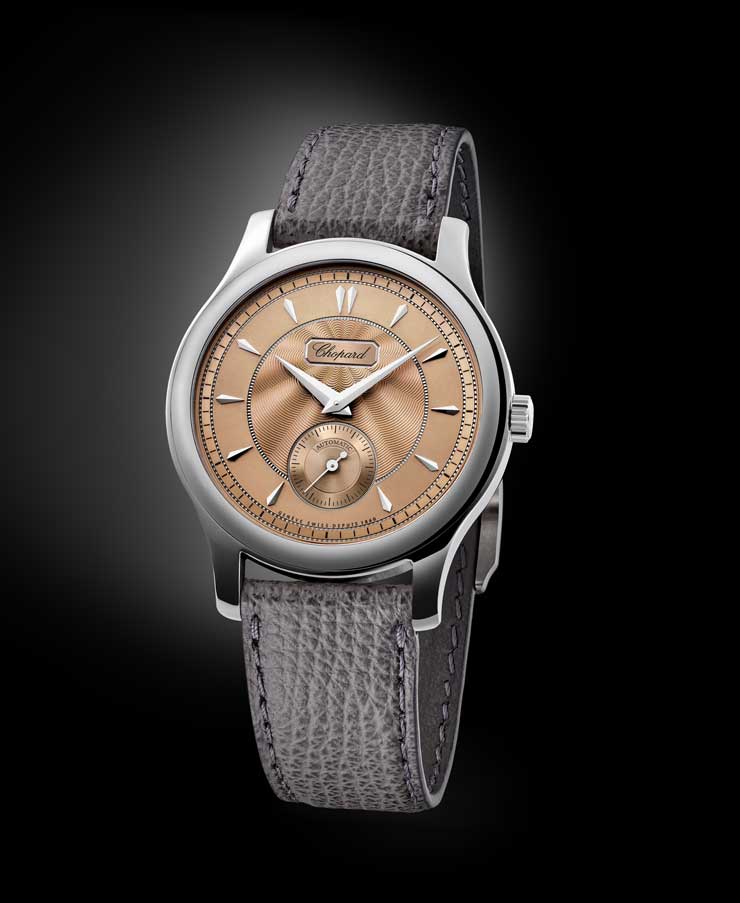 Lachsfarbene Eleganz : L.U.C 1860 in Lucent Stahl™