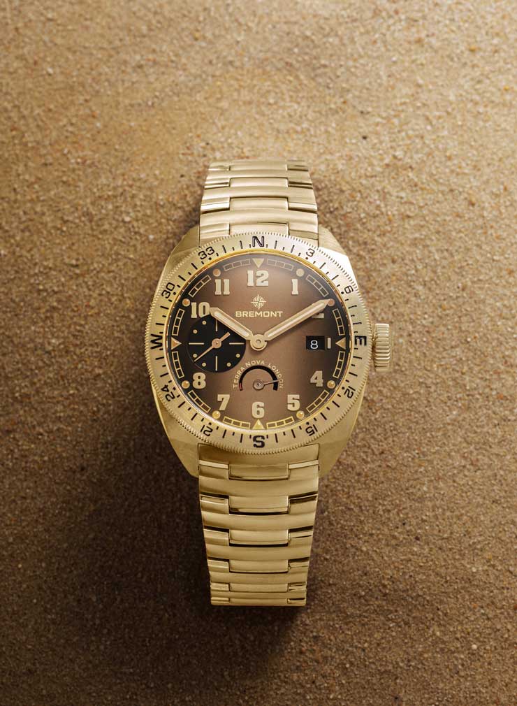 Terra Nova 40,5 mm Power Reserve Bronze mit drehbarer Lunette