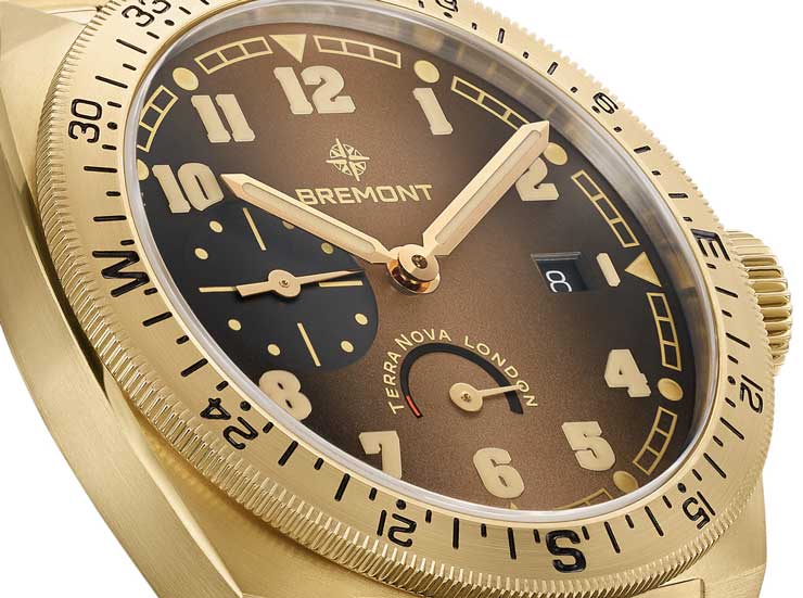 Terra Nova 40,5 mm Power Reserve Bronze mit drehbarer Lunette
